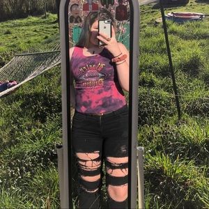 tie dye harley davidson tank top